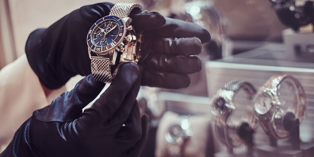 A view of a luxury watch. 